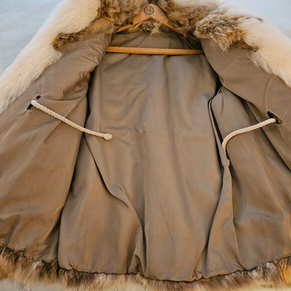 Vintage Genuine Red Fox Fur Coat Sectioned w/ White Fox Collar (70s-80s) Size XS - Picture 13 of 15